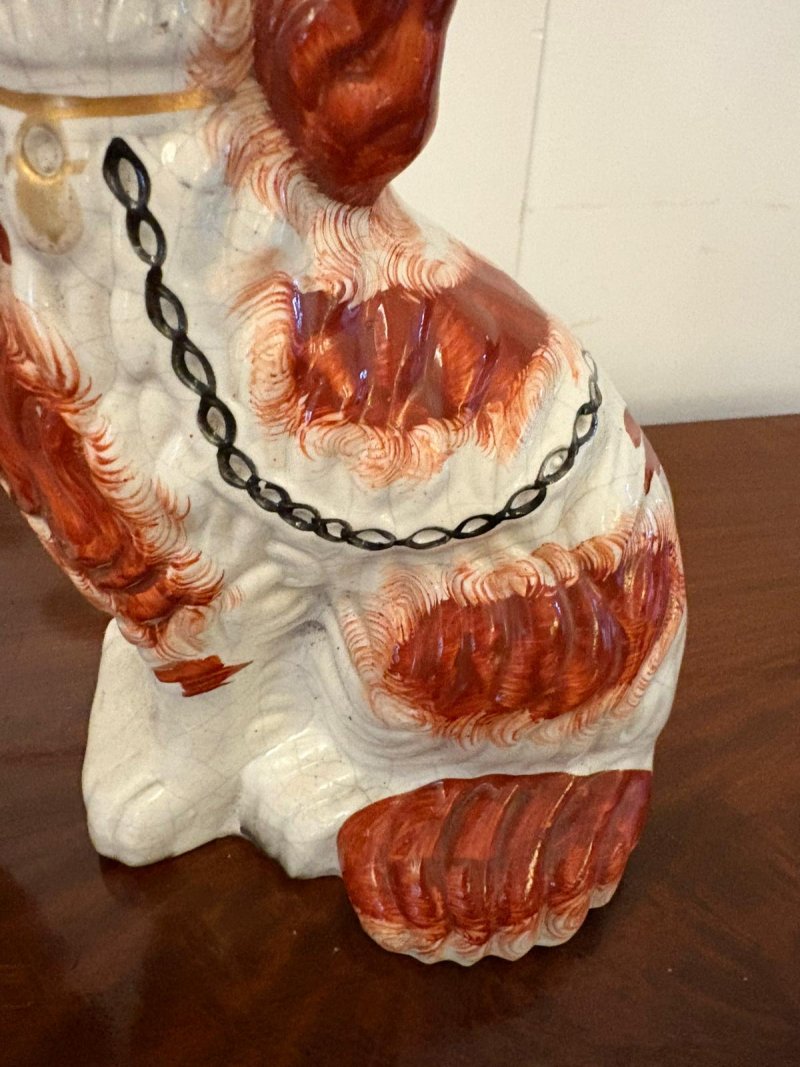 Pair of Antique Staffordshire Spaniel Dogs